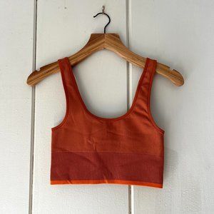 Outdoor Voices SeamlessRib Longline Bra - Russet/Sunstone (S)
